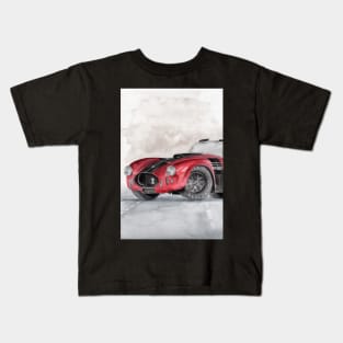 Watercolor retro red car Kids T-Shirt